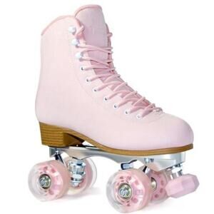 NWT Pink Roller Skates with Height Adjustable  Retro Suede Quad Roller Skates 8